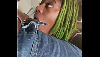 Ebony Woman Pleasures Her Partner During A Work Call