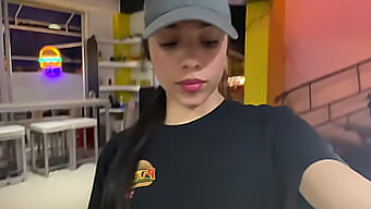 Latina Waitress Reaches Orgasm In Restaurant Bathroom