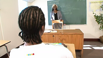 Ebony Teacher Takes On Young Student'S Big Cock