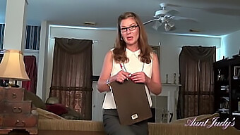 Isabella, A Mature Brunette With A Natural Hairy Pussy, Joins Aunt Judy'S Office As A Personal Assistant