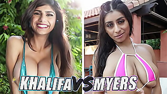 Mia Khalifa Und Violet Myers Gehen In Einer Heißen Latina Face-Off Kopf An Kopf