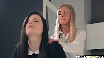 Glamorous Lesbians Indulge In Toe-Ring Play And Dildoing