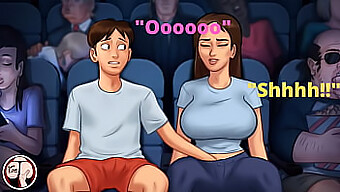 Stepbrother And Stepsister In Hentai Game: Cumming In Theater